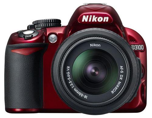 Nikon D3100 Rouge + Obj. Nikon Af-S Dx Vr 18 - 55 Mm F/3.5 - 5.6 Série G